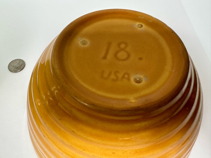 Pair Of Mid-Century Bauer Pottery Bowls Los Angeles 11W And 8W [Photo 9]