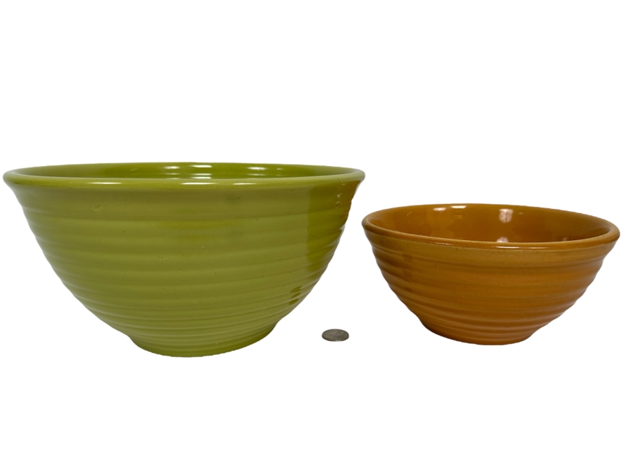 Pair Of Mid-Century Bauer Pottery Bowls Los Angeles 11W And 8W [Photo 1]