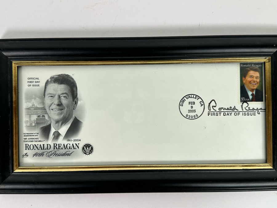 2005 Ronald Reagan First Day Cover Stamp Framed Envelope [Photo 3]