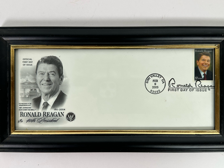 2005 ronald reagan first day cover stamp framed envelope