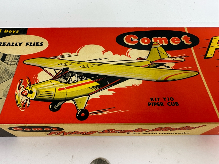 Comet Flying Scale Model Kit Piper Cub Balsa Wood Airplane With Box 20.5W [Photo 4]