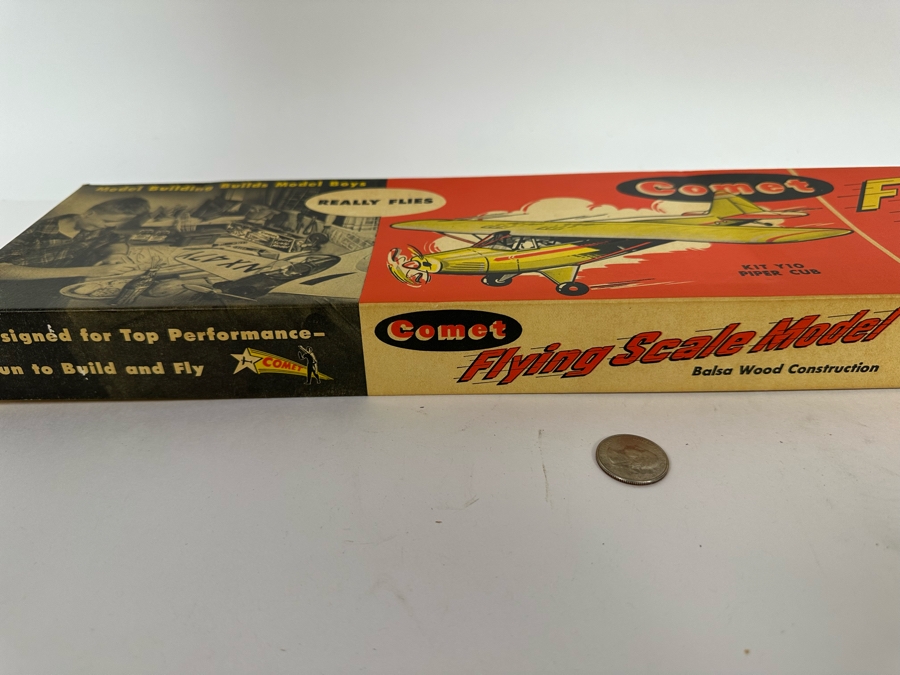 Comet Flying Scale Model Kit Piper Cub Balsa Wood Airplane With Box 20.5W [Photo 7]