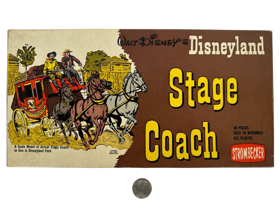 Walt Disney's Disneyland Stage Coach Plastic Model Kit By Strombecker With Box 10.5W [Photo 1]