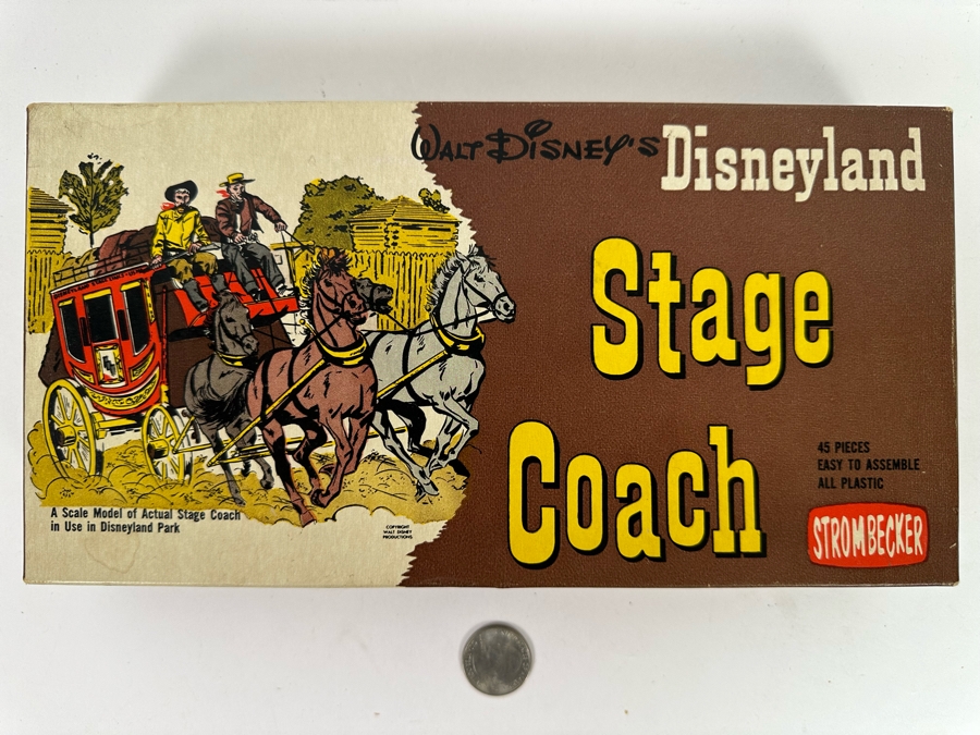 Walt Disney's Disneyland Stage Coach Plastic Model Kit By Strombecker With Box 10.5W [Photo 3]