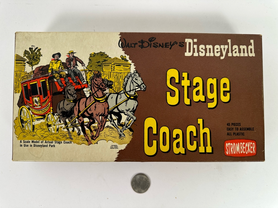 Walt Disney's Disneyland Stage Coach Plastic Model Kit By Strombecker With Box 10.5W [Photo 2]
