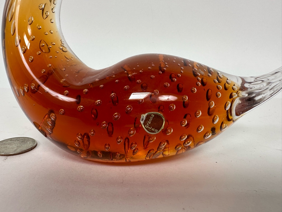 Vintage Granna Glas Art Glass Swan Sweden 6.5W X 7H [Photo 4]