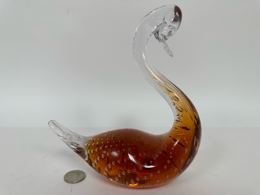 Vintage Granna Glas Art Glass Swan Sweden 6.5W X 7H [Photo 7]