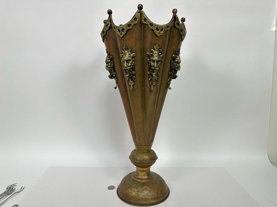 Antique Coppper / Brass Umbrella Stand 21H [Photo 2]