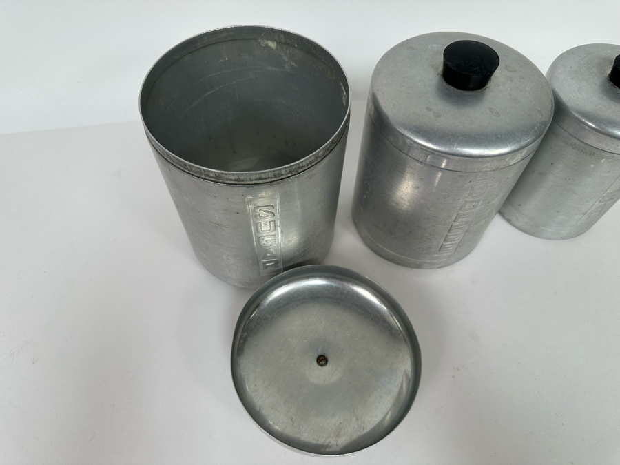 Vintage Art Deco Machine Age Metasco Inc Italian Sugar, Coffee & Tea Canisters [Photo 7]