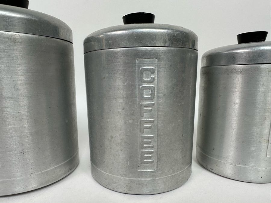 Vintage Art Deco Machine Age Metasco Inc Italian Sugar, Coffee & Tea Canisters [Photo 5]