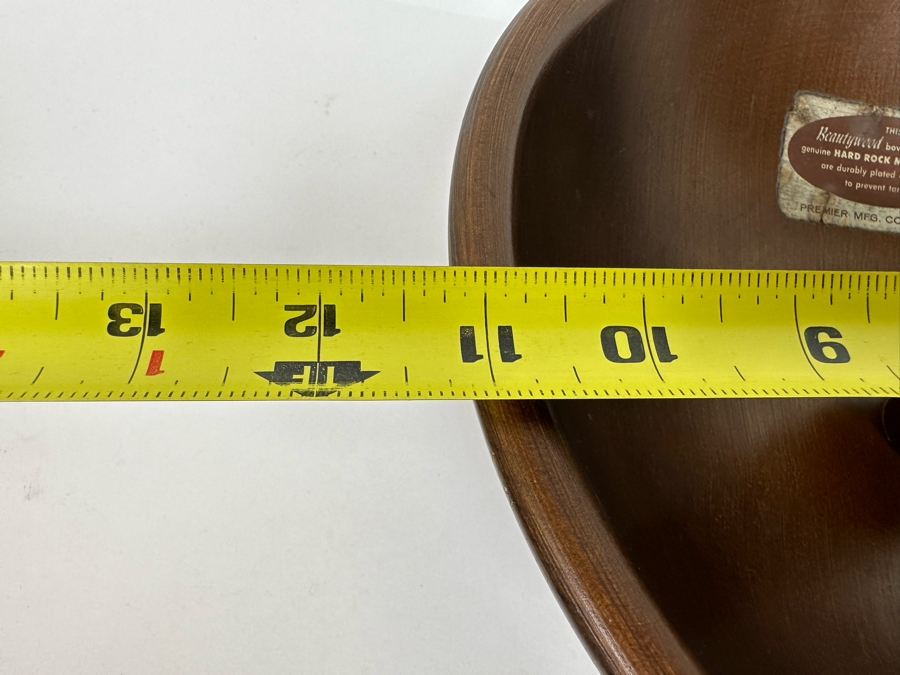 Mid-Century Modern Beautywood Nut Bowl With Nutcracker And Set Of Six Nut Picks Hard Rock Maple By Premier Mfg Co Chicago 11W X 4H [Photo 12]