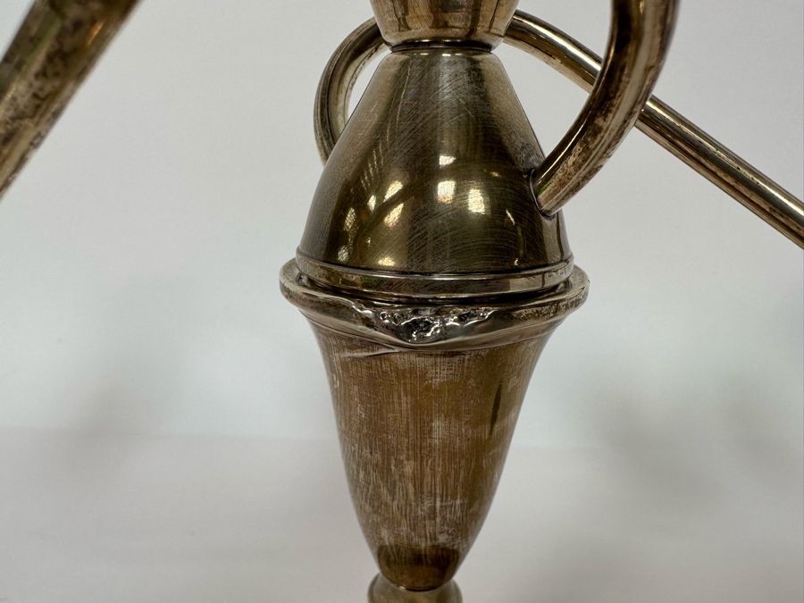 Pair Of Weighted Sterling Silver Candelabras 10W X 8H [Photo 6]