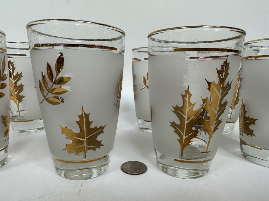 Set Of Eight Mid-Century Glasses 4.5H [Photo 6]
