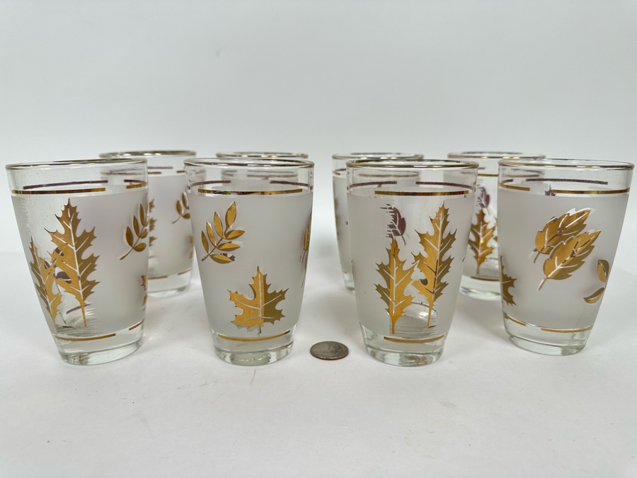 Set Of Eight Mid-Century Glasses 4.5H [Photo 3]