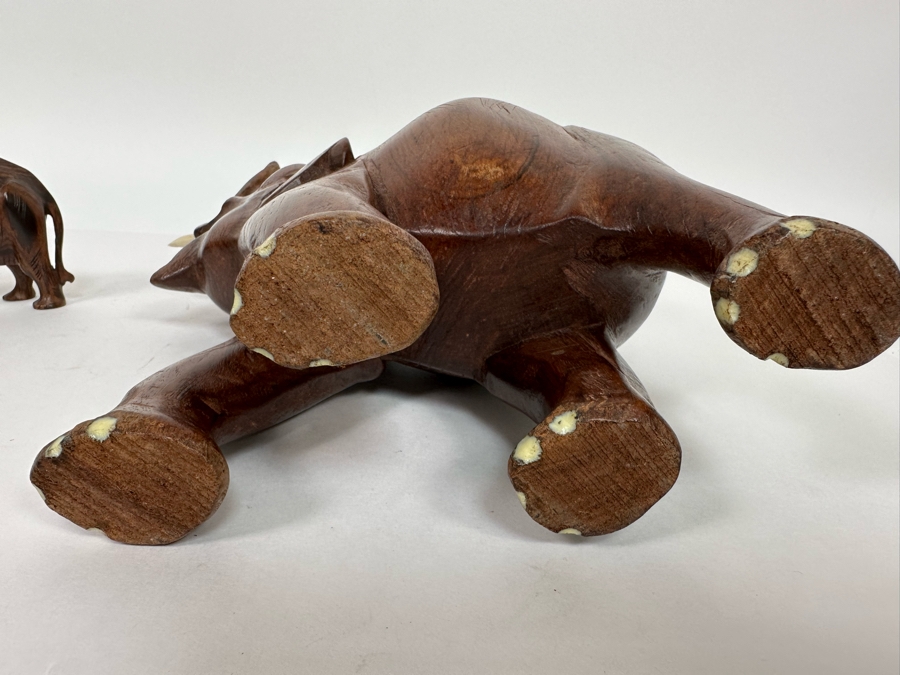 Three Carved Wooden Elephants Largest Is 12H [Photo 11]