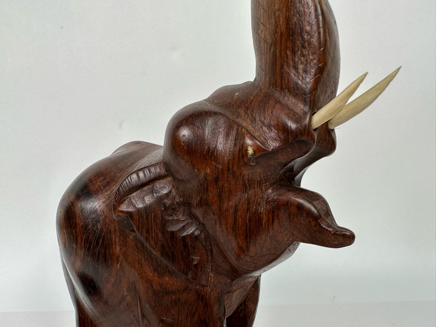 Three Carved Wooden Elephants Largest Is 12H [Photo 5]