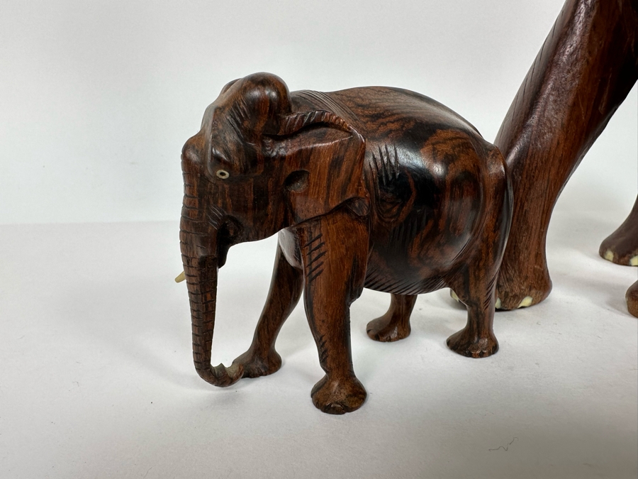 Three Carved Wooden Elephants Largest Is 12H [Photo 8]