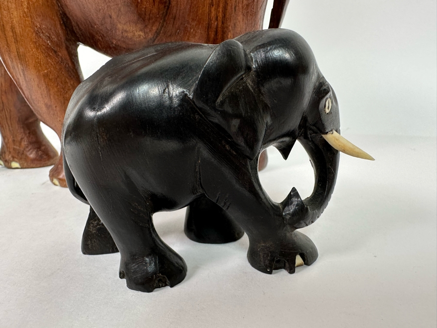 Three Carved Wooden Elephants Largest Is 12H [Photo 10]