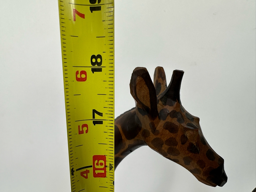 Pair Of Carved Wooden Giraffes 18H [Photo 8]