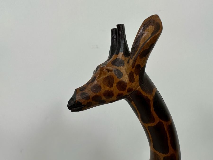 Pair Of Carved Wooden Giraffes 18H [Photo 6]