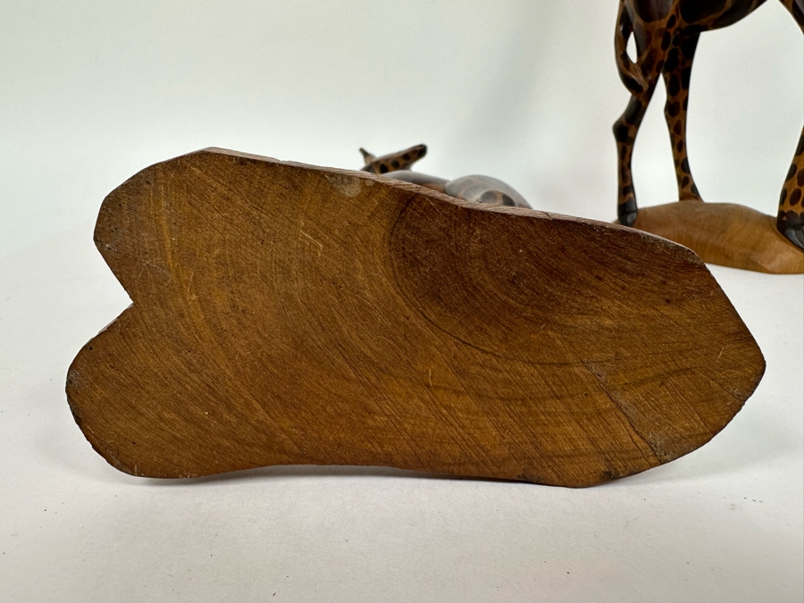 Pair Of Carved Wooden Giraffes 18H [Photo 7]