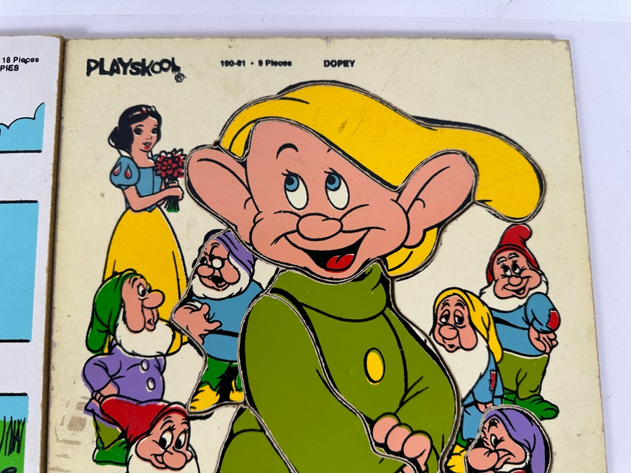 Four Vintage Playskool Wooden Puzzles Including Walt Disney's Snow White [Photo 3]