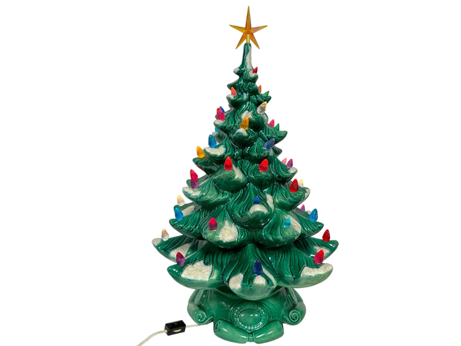 Vintage 1973 Stella Ceramic Christmas Tree Light 14W X 22H