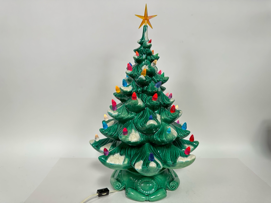 Vintage 1973 Stella Ceramic Christmas Tree Light 14W X 22H [Photo 2]