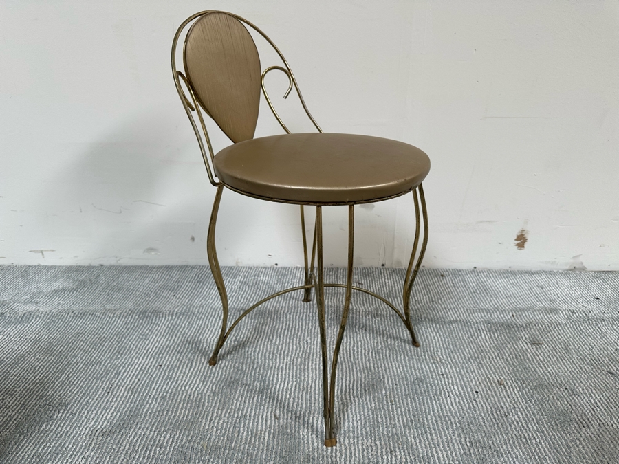 Mid-Century Pearl-Wick Vanity Chair 14.5W X 26H [Photo 4]