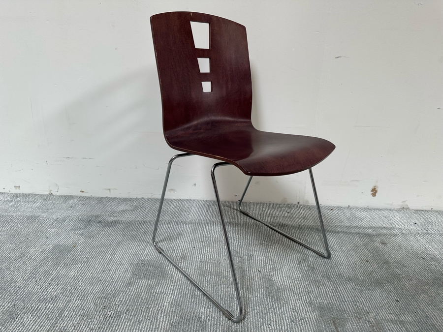 Set Of Nine Vintage Bent Plywood And Chrome Stacking Chairs By Jasper Seating Company Community / Jasper Library Furniture [Photo 8]