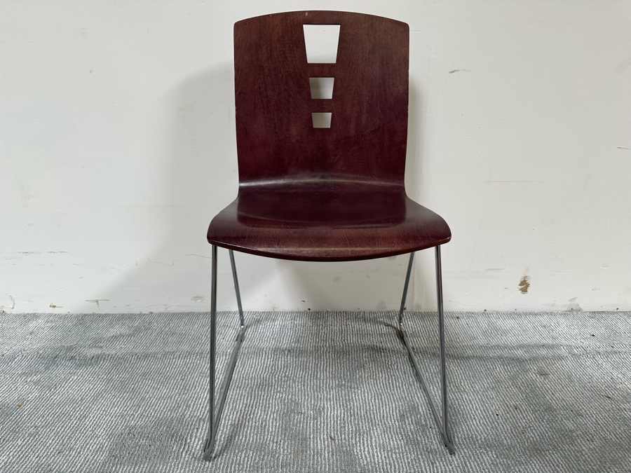 Set Of Nine Vintage Bent Plywood And Chrome Stacking Chairs By Jasper Seating Company Community / Jasper Library Furniture [Photo 7]