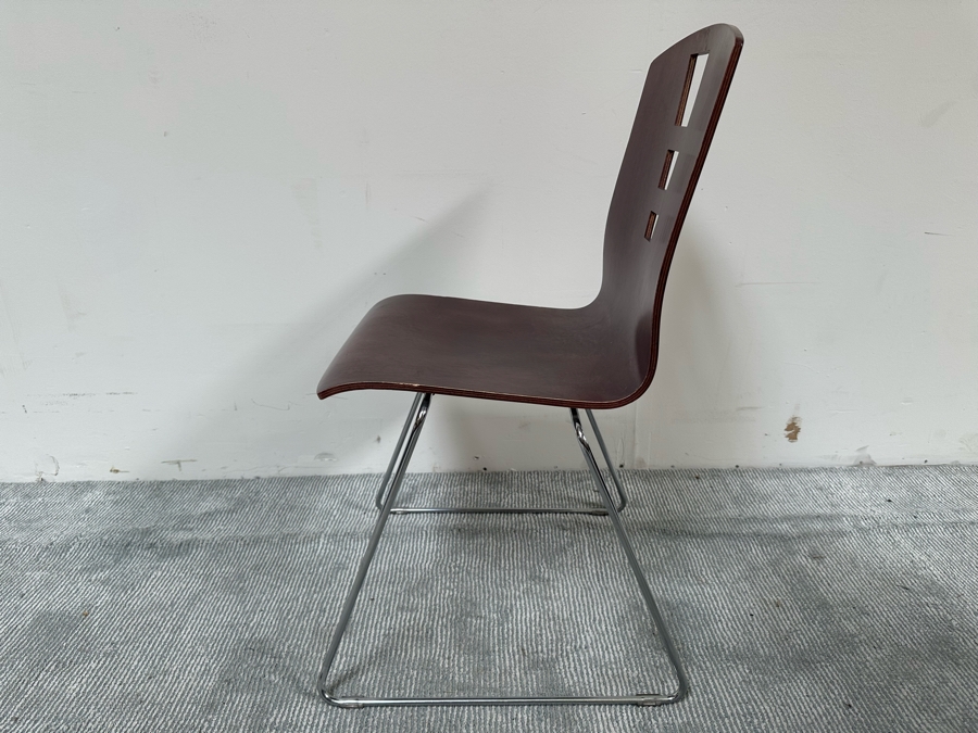 Set Of Nine Vintage Bent Plywood And Chrome Stacking Chairs By Jasper Seating Company Community / Jasper Library Furniture [Photo 11]