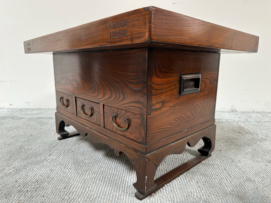 Vintage Japanese Wooden Hibachi Coffee Table 30W X 22D X 17.5H [Photo 9]