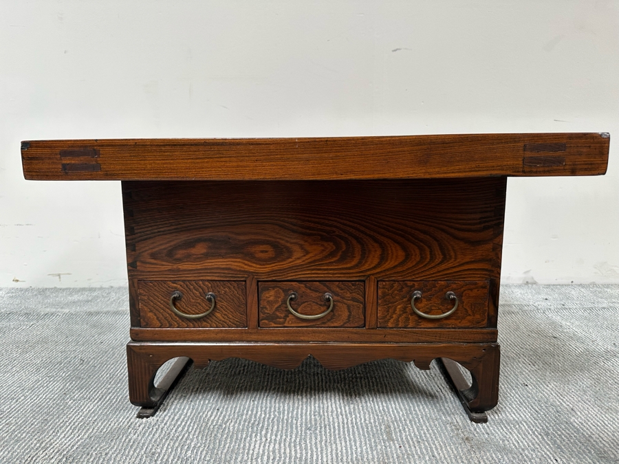 Vintage Japanese Wooden Hibachi Coffee Table 30W X 22D X 17.5H [Photo 4]