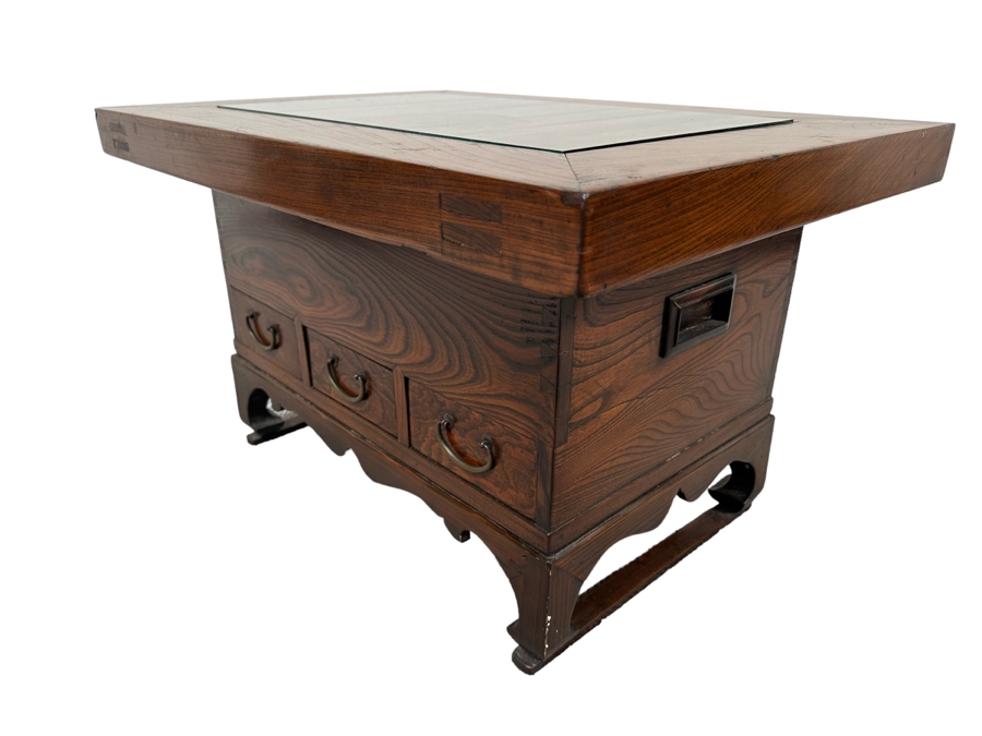 Vintage Japanese Wooden Hibachi Coffee Table 30W X 22D X 17.5H [Photo 1]