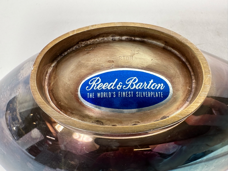 Mid-Century Modern Reed & Barton Silveplate Enameled Bowl 7W [Photo 4]