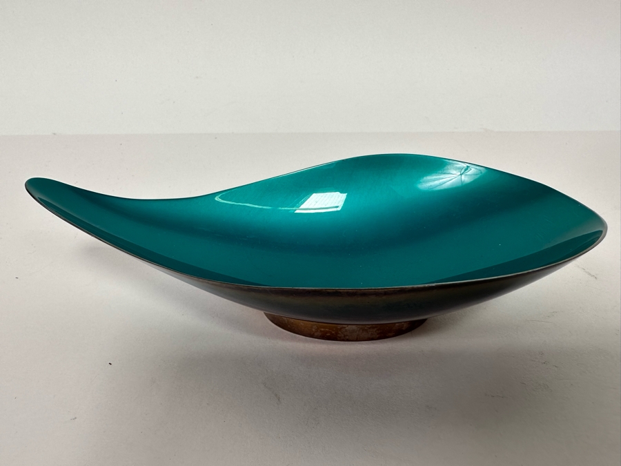 Mid-Century Modern Reed & Barton Silveplate Enameled Bowl 7W [Photo 3]