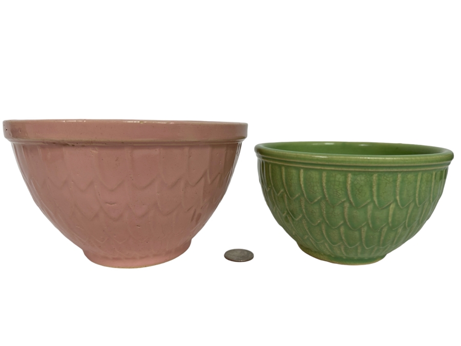 Pair Of Vintage McCoy Pottery Bowls 7W And 6W