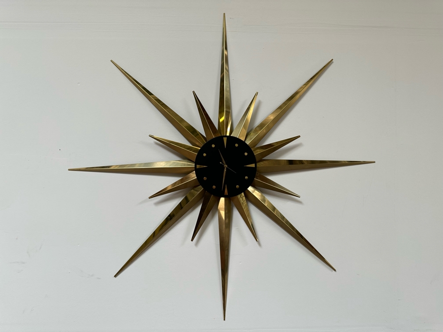 Mid-Century Starburst Wall Clock Working 46W [Photo 5]