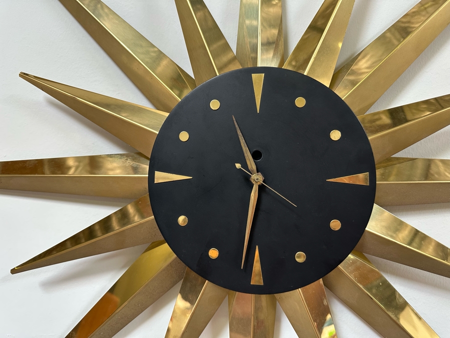 Mid-Century Starburst Wall Clock Working 46W [Photo 7]