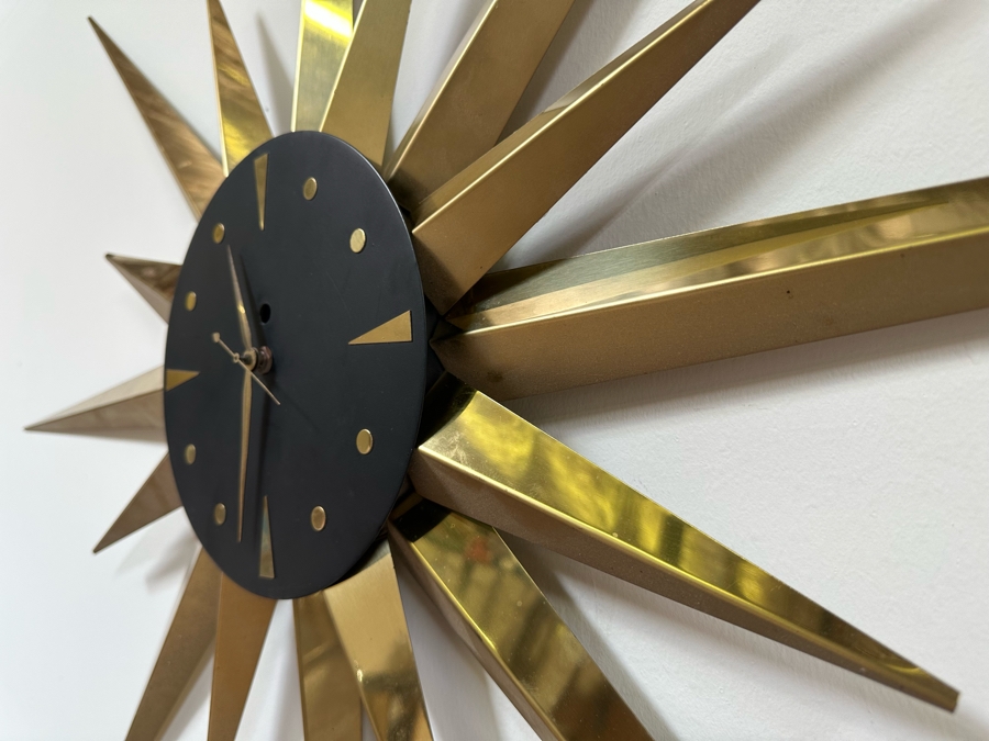 Mid-Century Starburst Wall Clock Working 46W [Photo 8]
