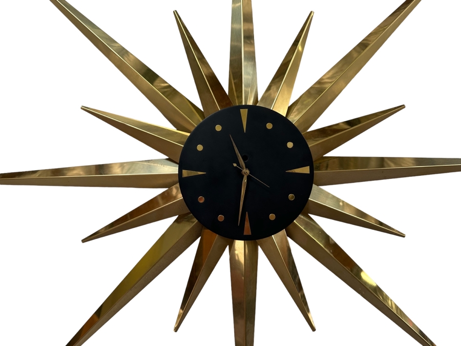 Mid-Century Starburst Wall Clock Working 46W [Photo 2]