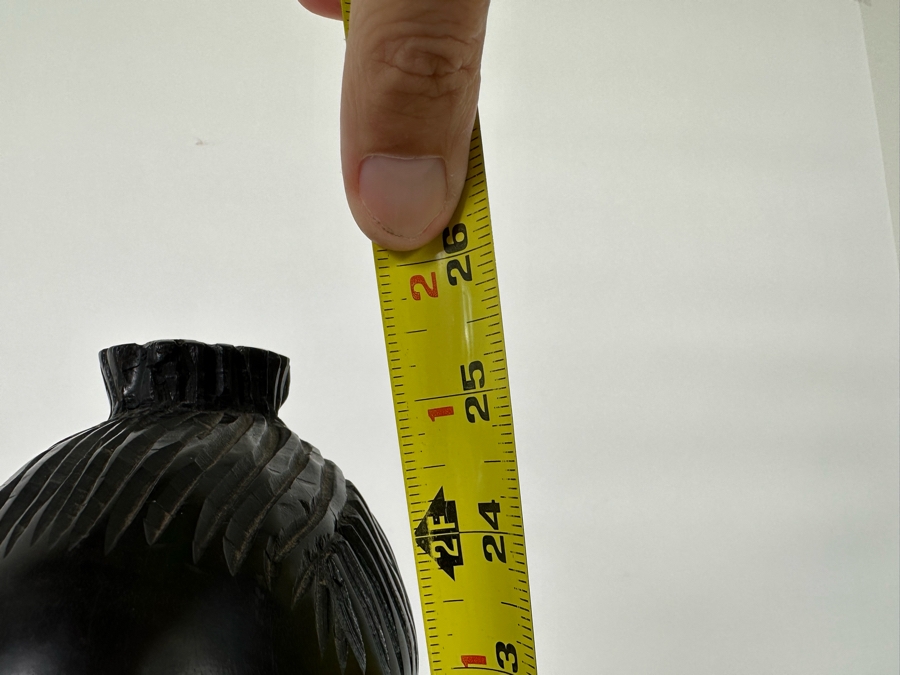 Vintage Carved Ebony Wooden Sculpture 6W X 26H [Photo 11]