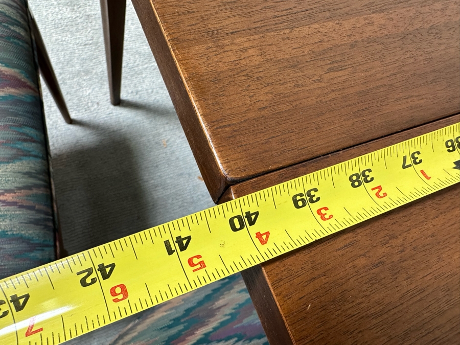 Mid-Century Modern Broyhill Dining Table 40W X 50D X 30H With Three 12' Leaves And Six Chairs - See Photos For Extra Leaves [Photo 14]