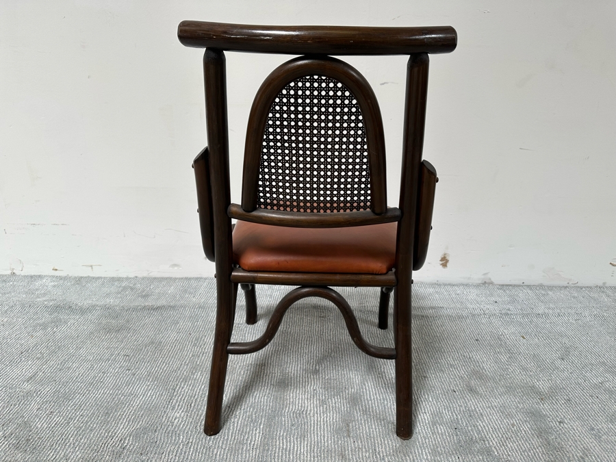 Vintage Mid-Century Chinoiserie Square Bamboo Dining Card Table 31W X 26.5H With Four Bamboo Chairs [Photo 15]