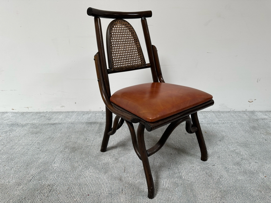 Vintage Mid-Century Chinoiserie Square Bamboo Dining Card Table 31W X 26.5H With Four Bamboo Chairs [Photo 14]
