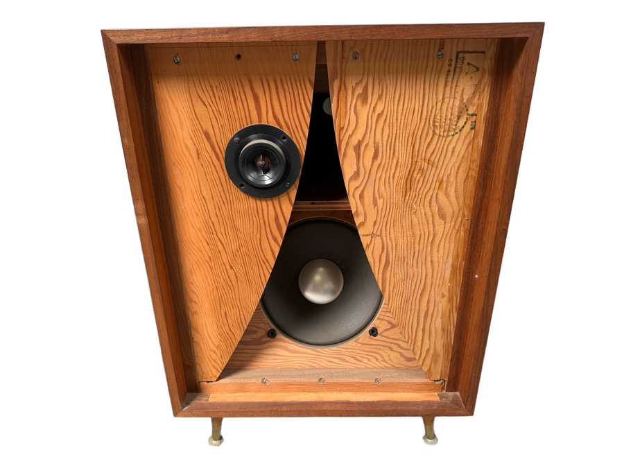 Rare Custom Mid-Century Hi-Fi Equipment John Karlson Style Speakers - Custom Mid-Century Enclosure With A Hinged Top Exposing A Thorens TD 124 Turntable Plus A DYNAKIT Model PAS Stereophonic Preamplifier Plus Tube Amplifier - Untested Equipment [Photo 3]