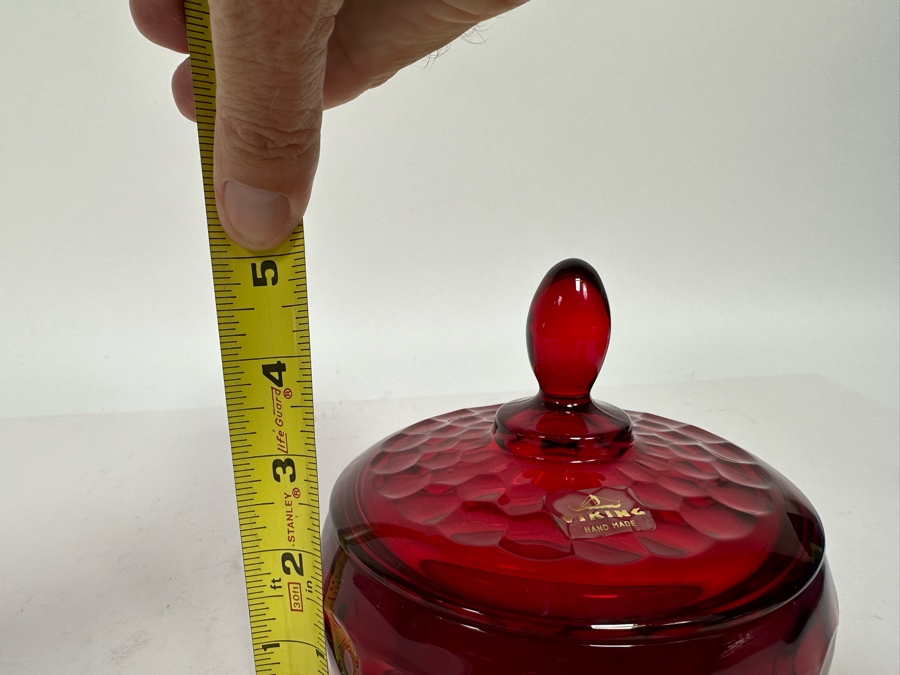 Vintage Red Viking Glass Candy Dish 5.5W X 5H [Photo 7]