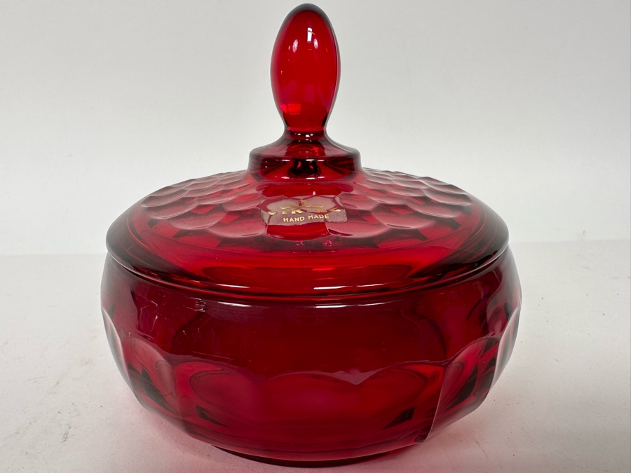 Vintage Red Viking Glass Candy Dish 5.5W X 5H [Photo 4]