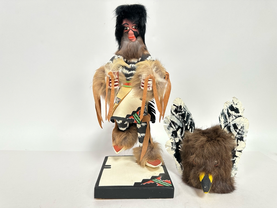 Vintage Signed Native American Kachina Doll By Kachada With Removable Mask 15.5H [Photo 2]